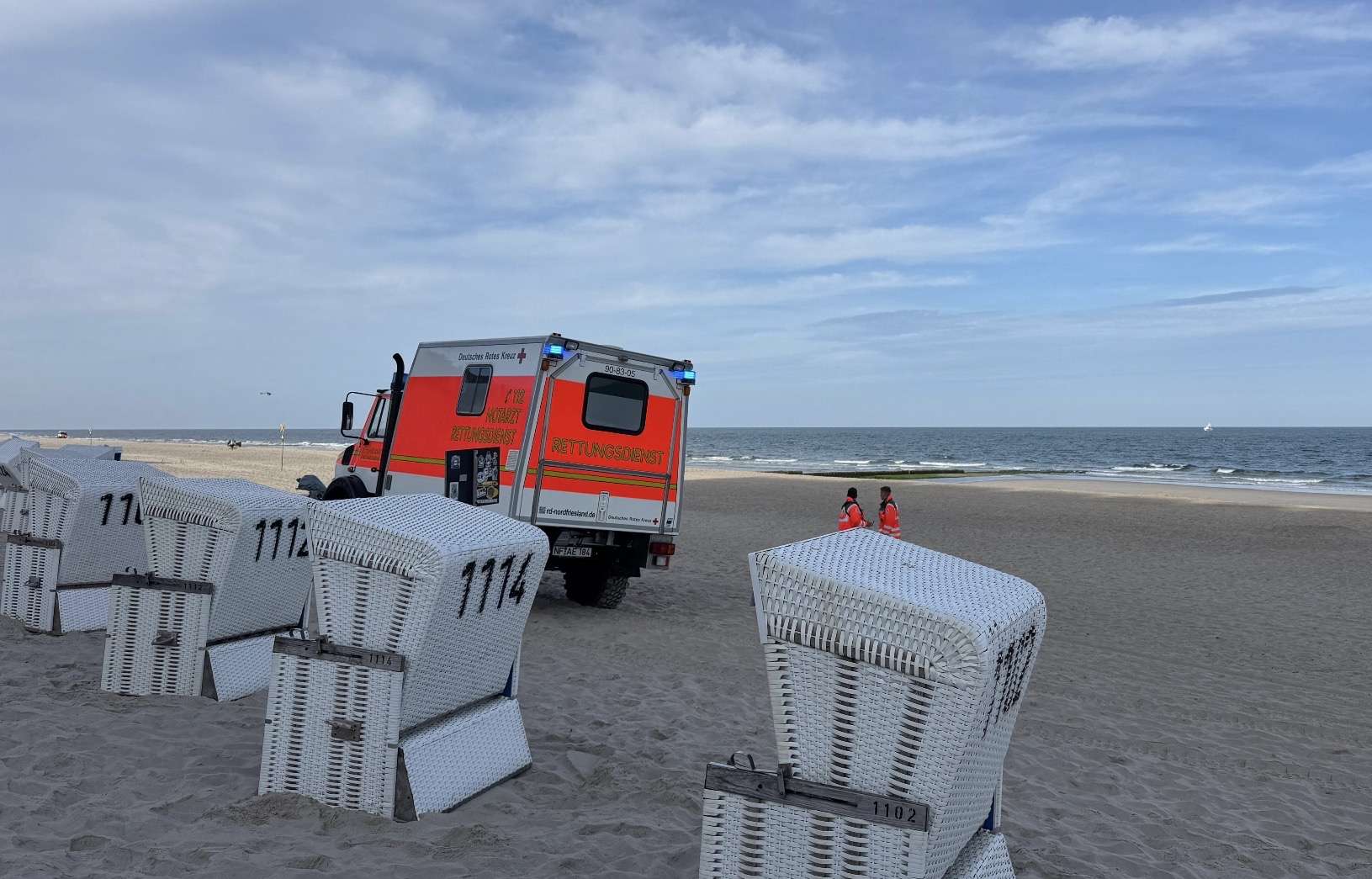 Großeinsatz Hauptstrand Westerland