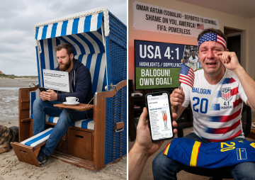 Wattwanderer trifft Weltmeister - Folge 3: USA 4:1. Ronald versteht nicht was passiert ist. Aber er hat geweint.