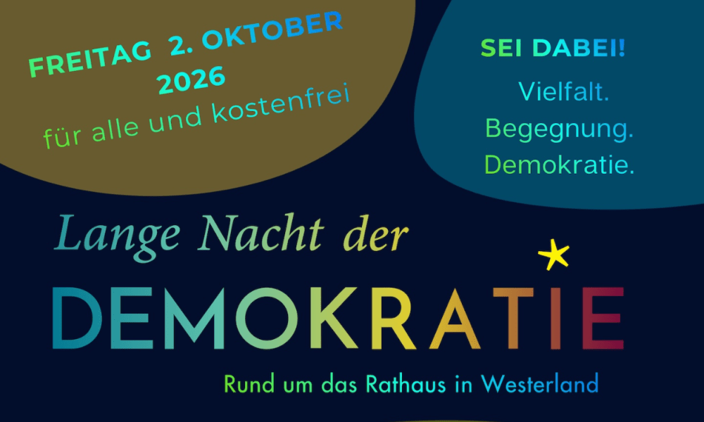 Singen, spazieren, diskutieren: Die Lange Nacht der Demokratie am Westerländer Rathaus