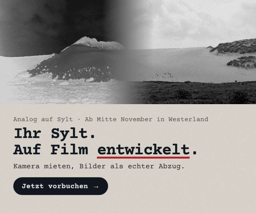 Analog auf Sylt B (Negativ/Positiv „Ihr Sylt. Auf Film entwickelt.“)