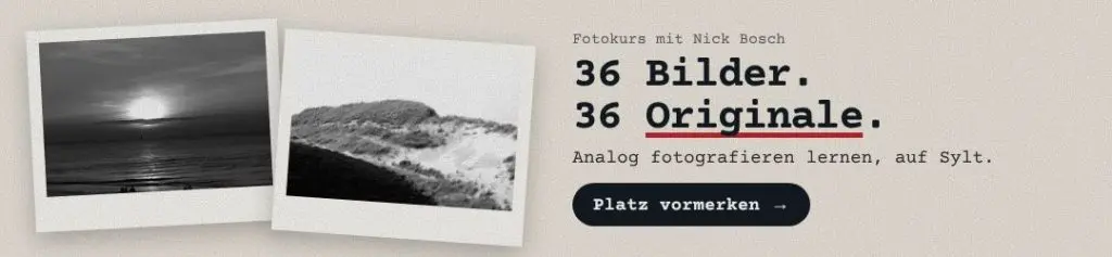 Analog auf Sylt C (Abzüge „36 Bilder. 36 Originale.“ Fotokurs)