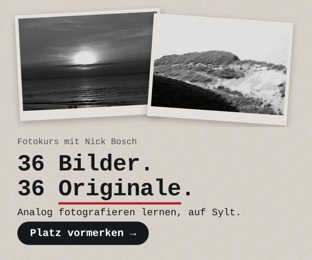 Analog auf Sylt C (Abzüge „36 Bilder. 36 Originale.“ Fotokurs)