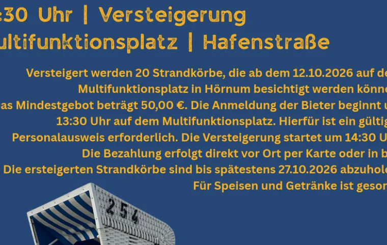 Der Strandkorb geht in Rente – und zwar in Ihren Garten: Hörnum versteigert 20 Körbe