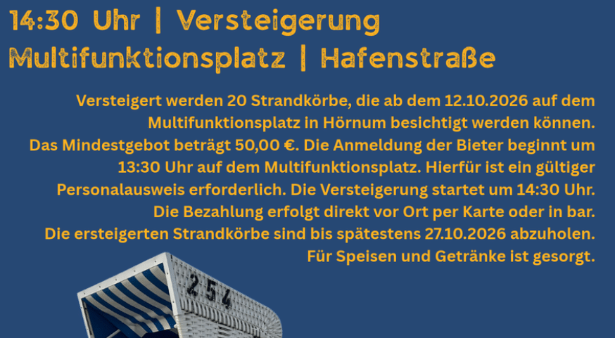 Der Strandkorb geht in Rente – und zwar in Ihren Garten: Hörnum versteigert 20 Körbe
