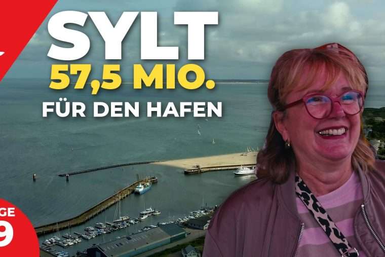 Silvia Dehn lacht vor dem Hafen Hörnum, Thumbnail der 59. Wochenschau von TV Sender Sylt1