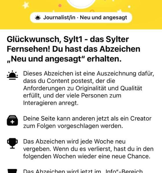 Ausgezeichnete Interaktion: Sylt 1 ist „Neu und Angesagt“ auf Facebook