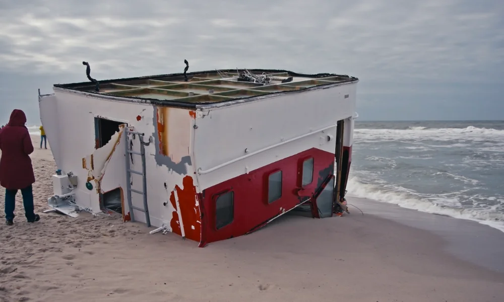 Ein Koloss aus Stahl, vom Meer zerschmettert: Wrackteile der "Sea Dagger" zerstreuen sich vor Sylt