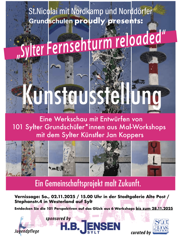 Sylter Fernsehturm erstrahlt neu: 101 Kinder stellen ihre kreativen Visionen aus
