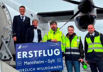Flugverbindung von Mannheim nach Sylt - Erstflug Mannheim City Air