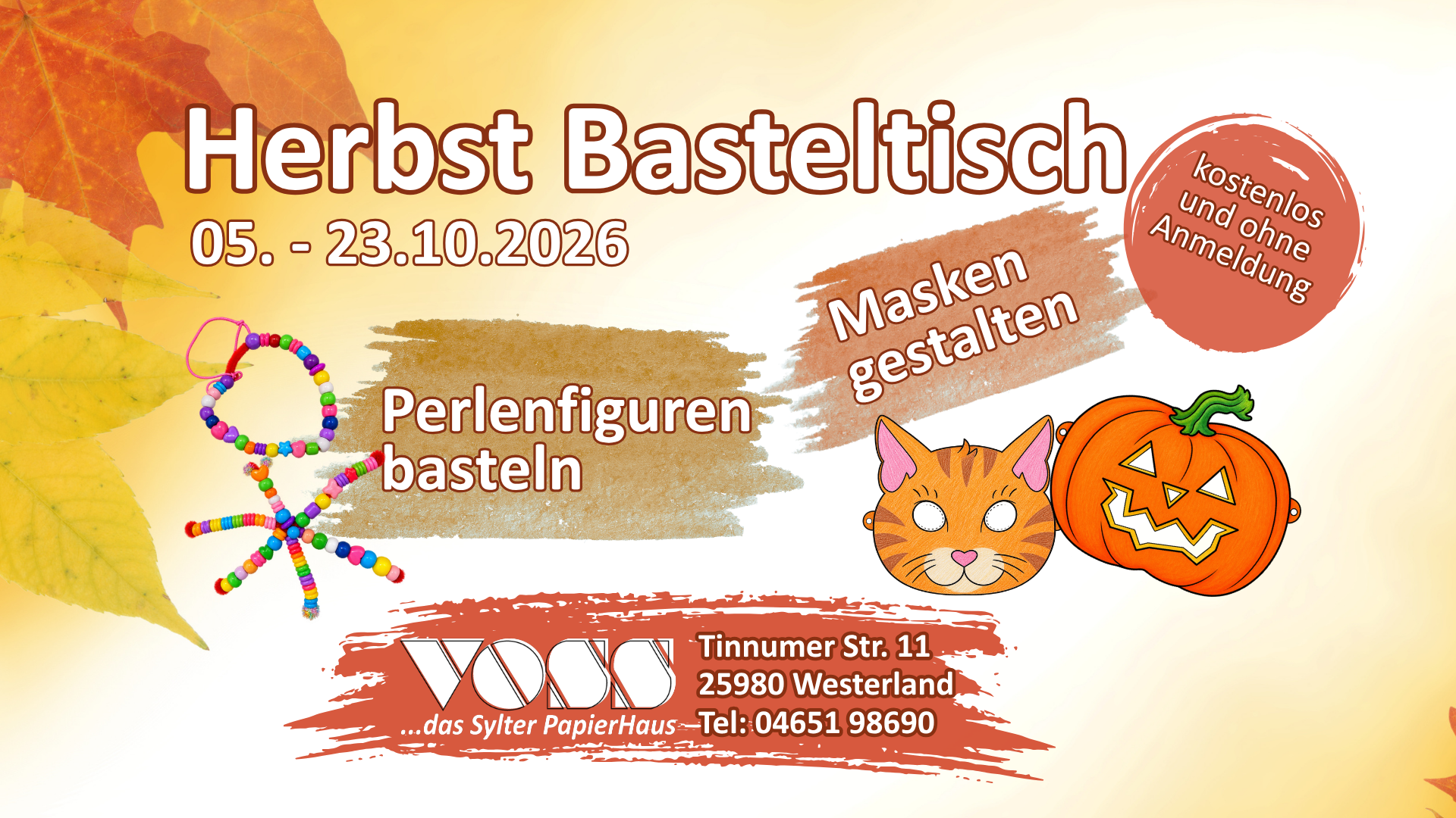 Basteltisch in den Herbstferien